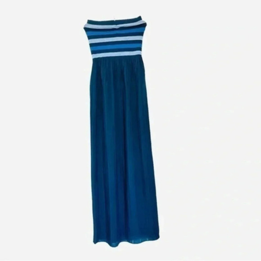 Rachel Rachel Roy blue striped bodice maxi strapless dress size XSmall NWOT
